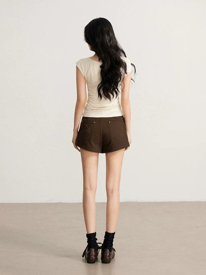 Asymmetric Draped Slim T-Shirt