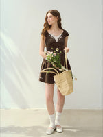 Green & Brown "Seaside Reading" Dress