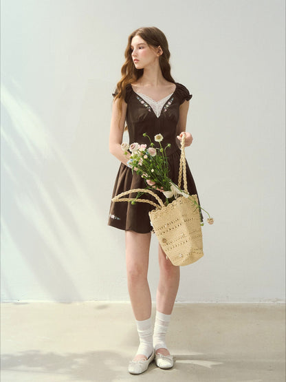 Green &amp; Brown "Seaside Reading" Dress