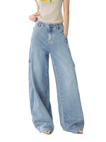 Multi-Pocket Cargo Wide-Leg Jeans