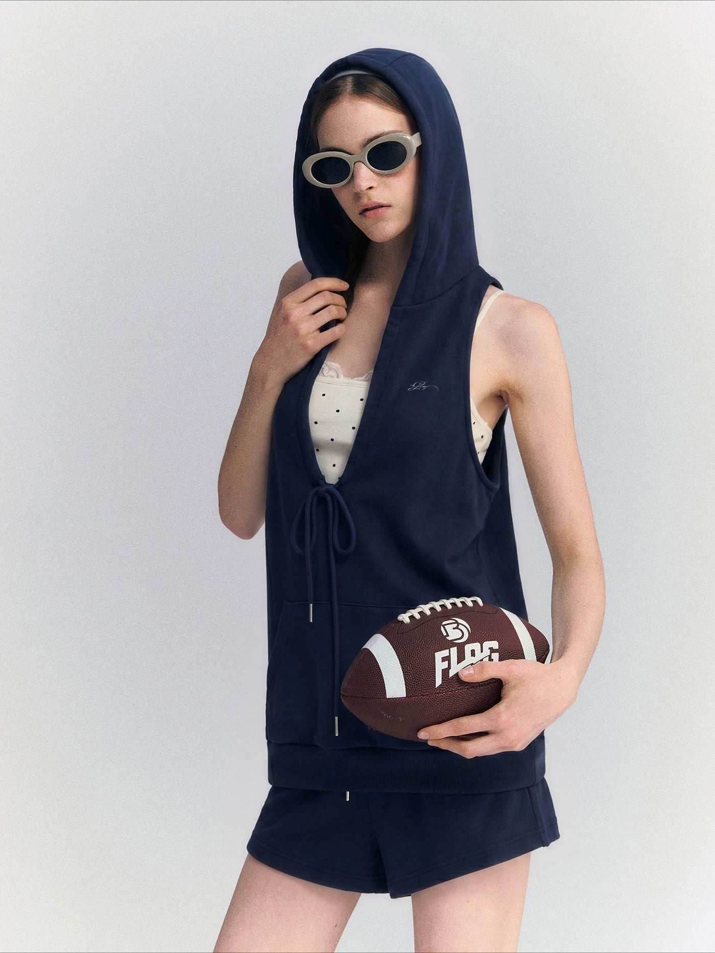 Hooded Vest Shorts Set