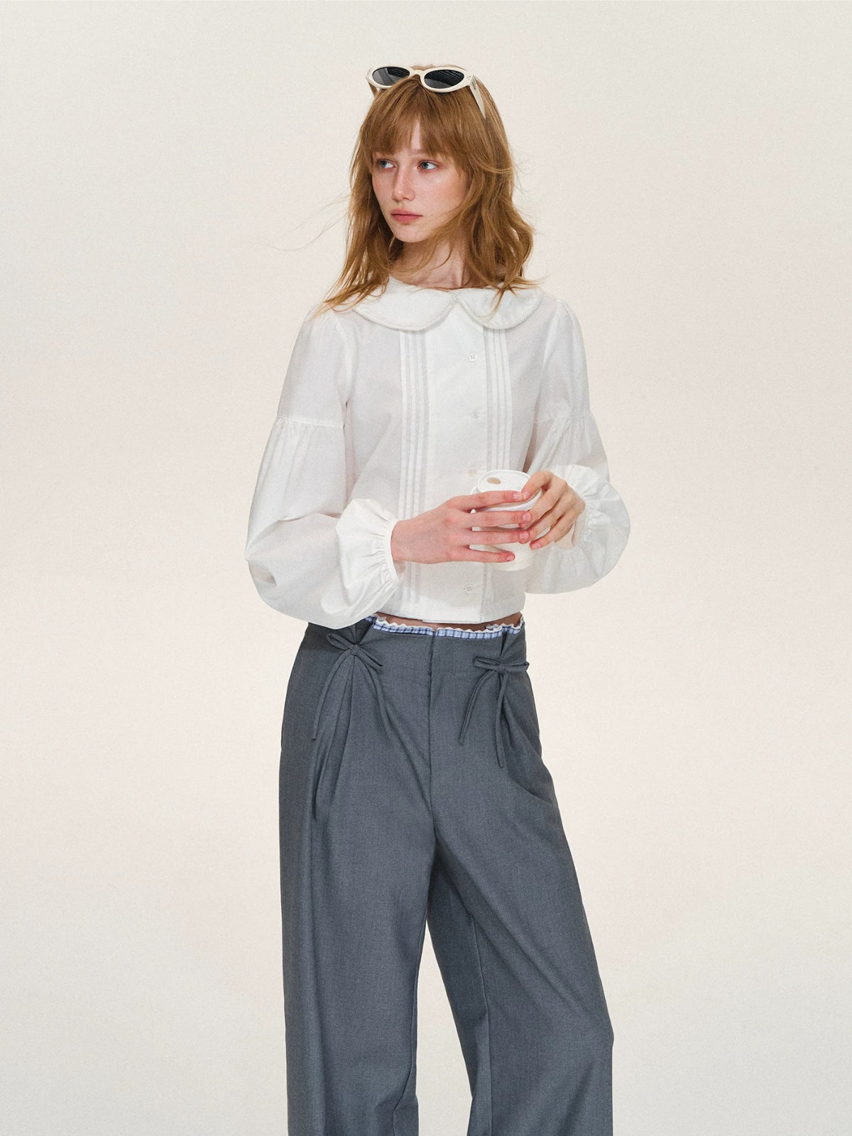 French Tuck Pleat Blouse