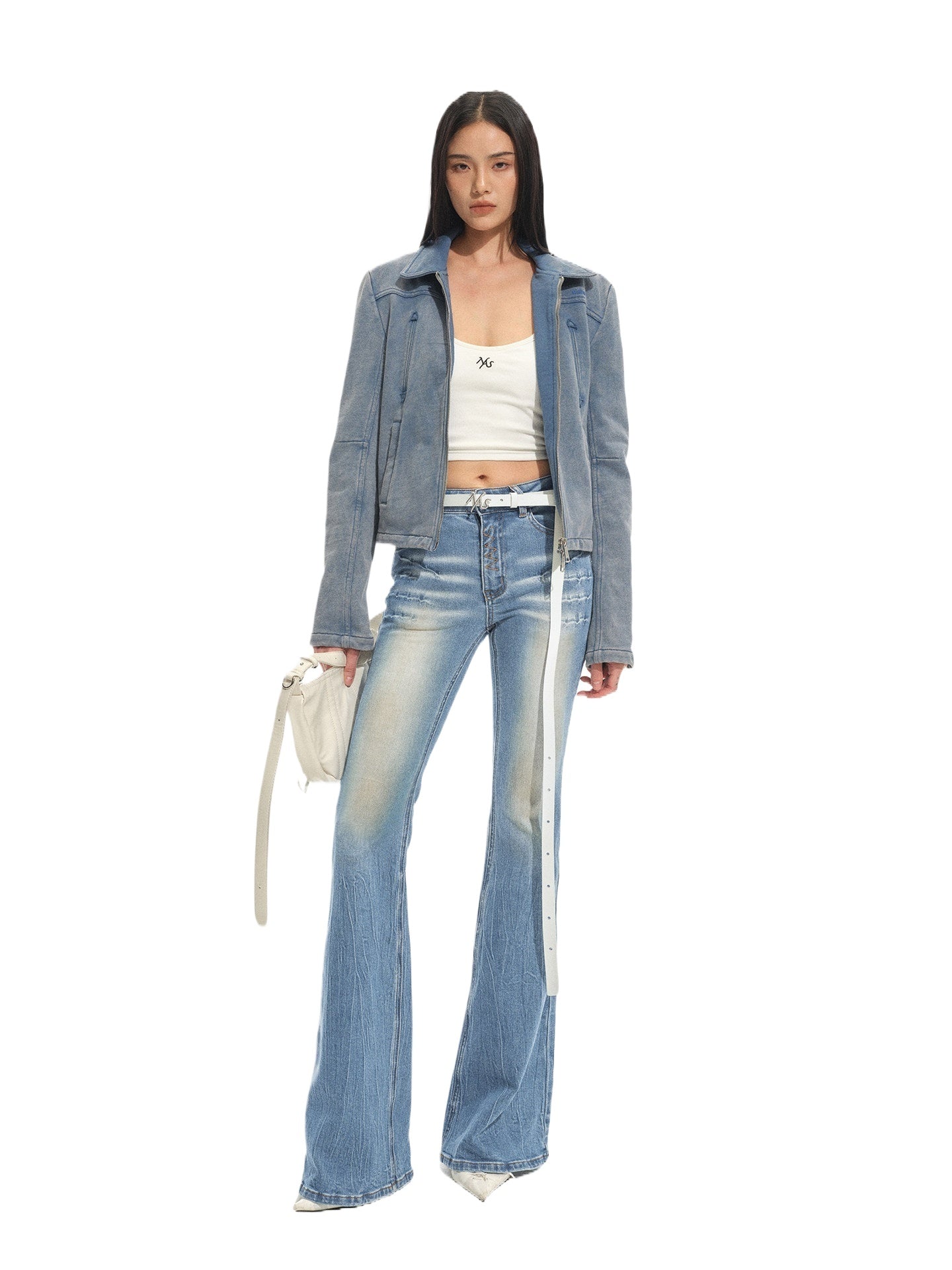 +5CM N1 Sculpted Micro-Flare Jeans