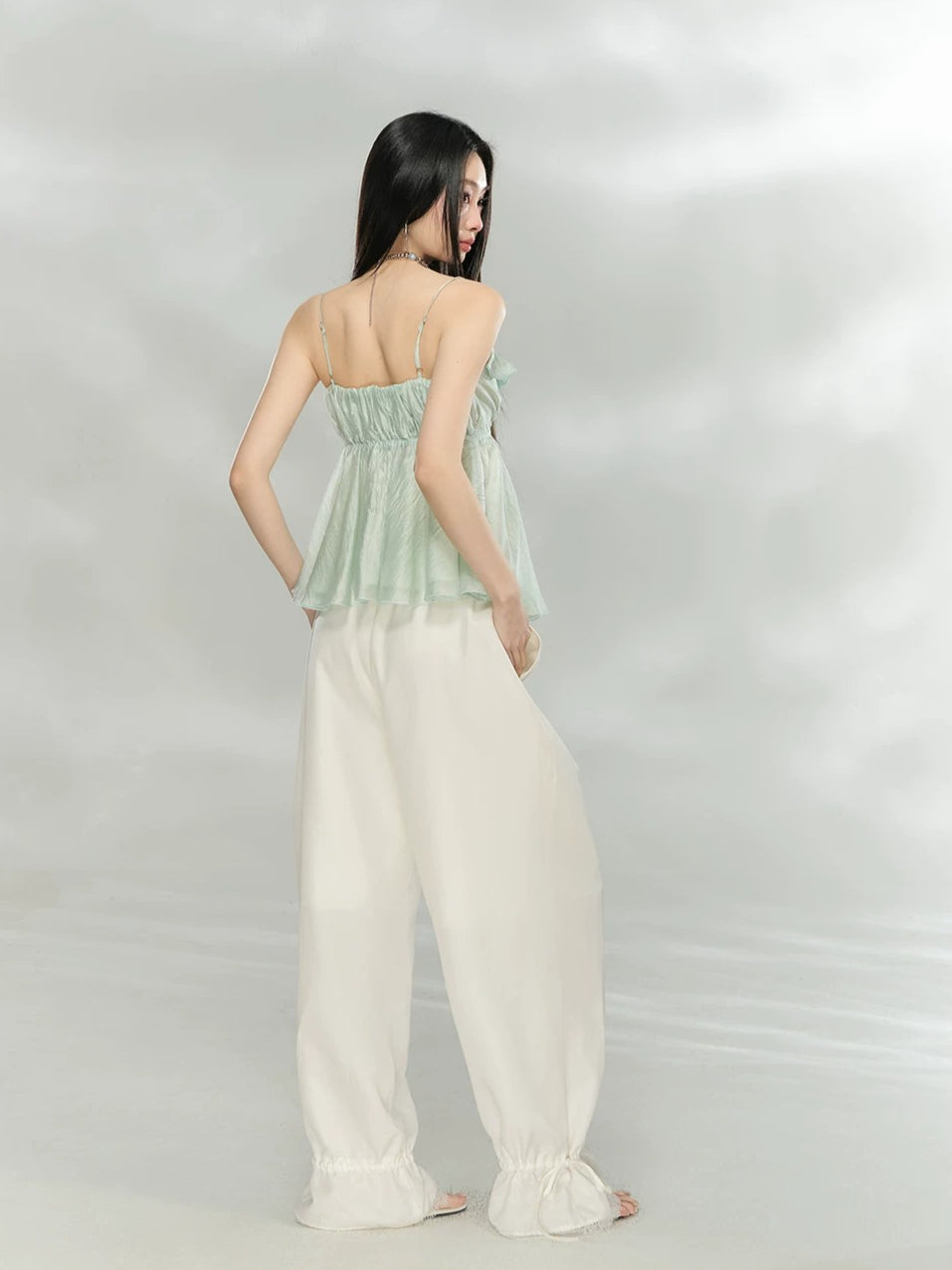 Ruffle Acetate Cami Top