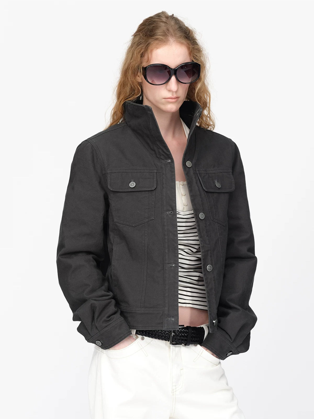 Vintage Quilted Utility Cropped Jacket
