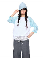 Contrast Stripe Dot Tee