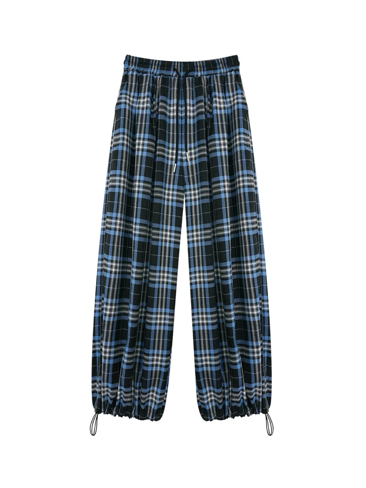 Vintage Plaid Drawstring Balloon Pants