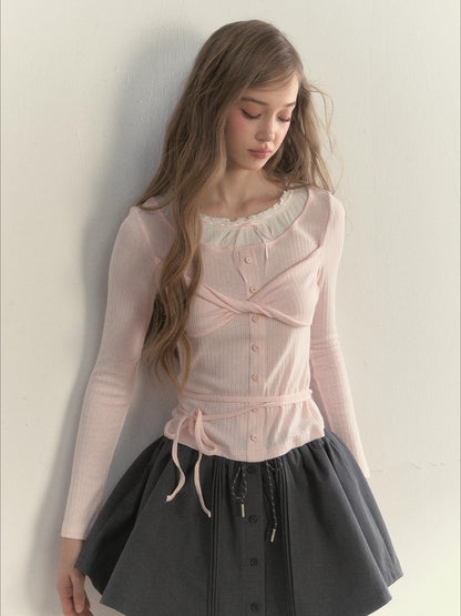 Bowknot Knit T-Shirt