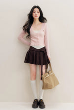 Floral Button Knit Top