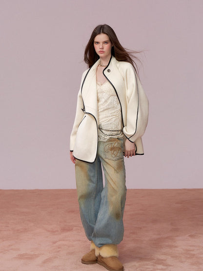 Vintage Shearling-Wool Double-Faced Coat