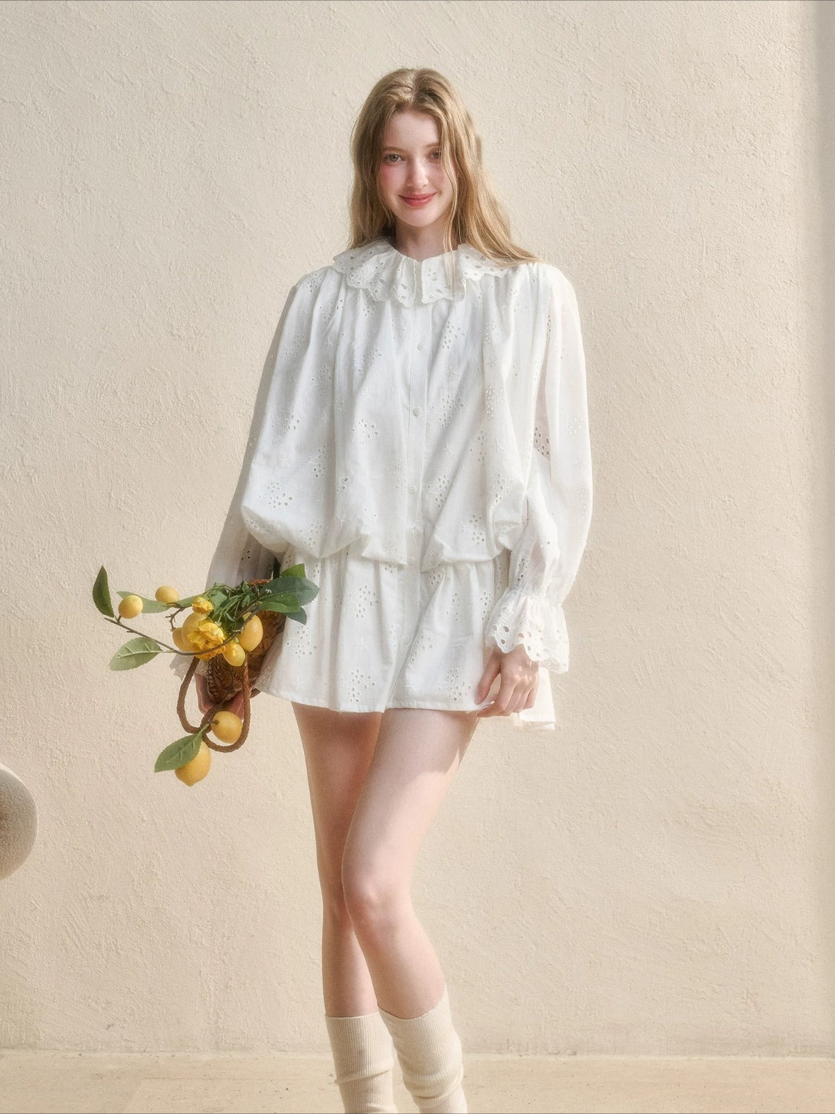 Embroidered Shirt Dress
