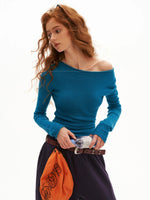 Rolled Edge Slim Knit Top