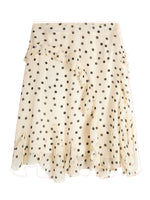Polka Dot Ruffle Midi Skirt