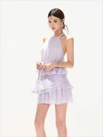 Tiered Chiffon Mini Dress