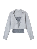 Ruched V Neck Layered Top