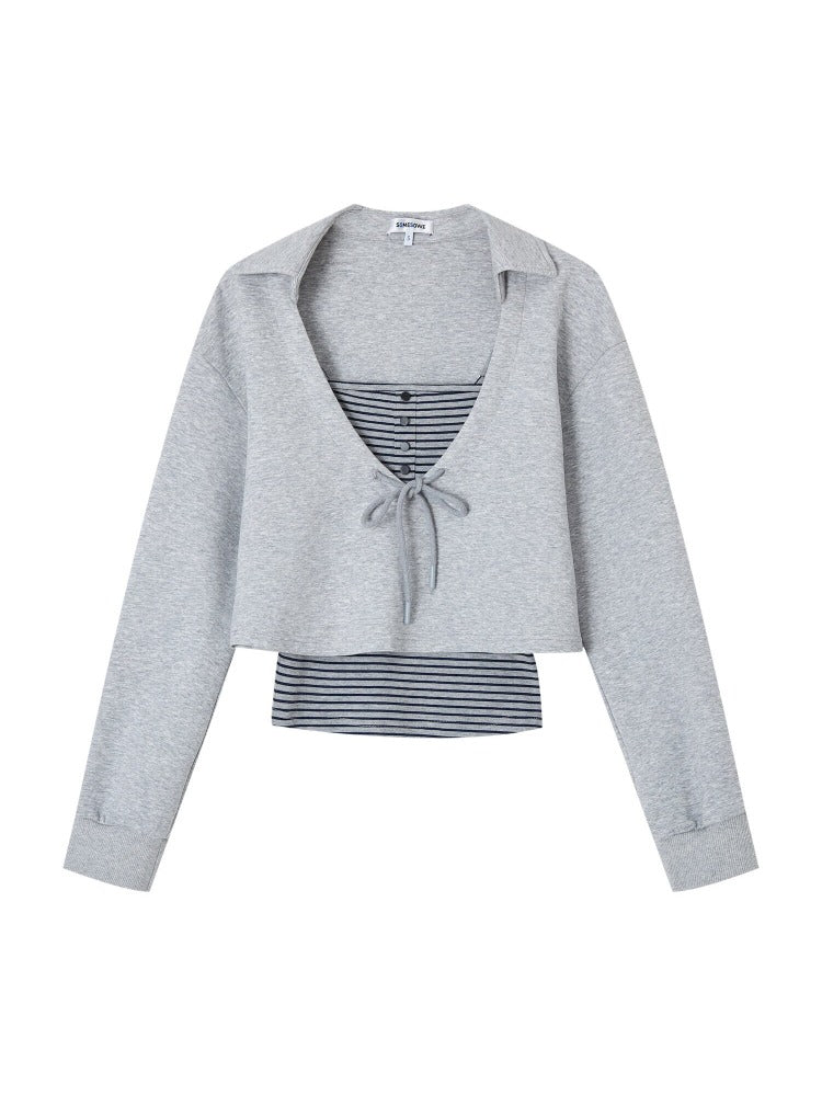 Ruched V Neck Layered Top