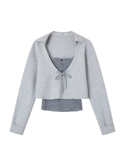 Ruched V Neck Layered Top