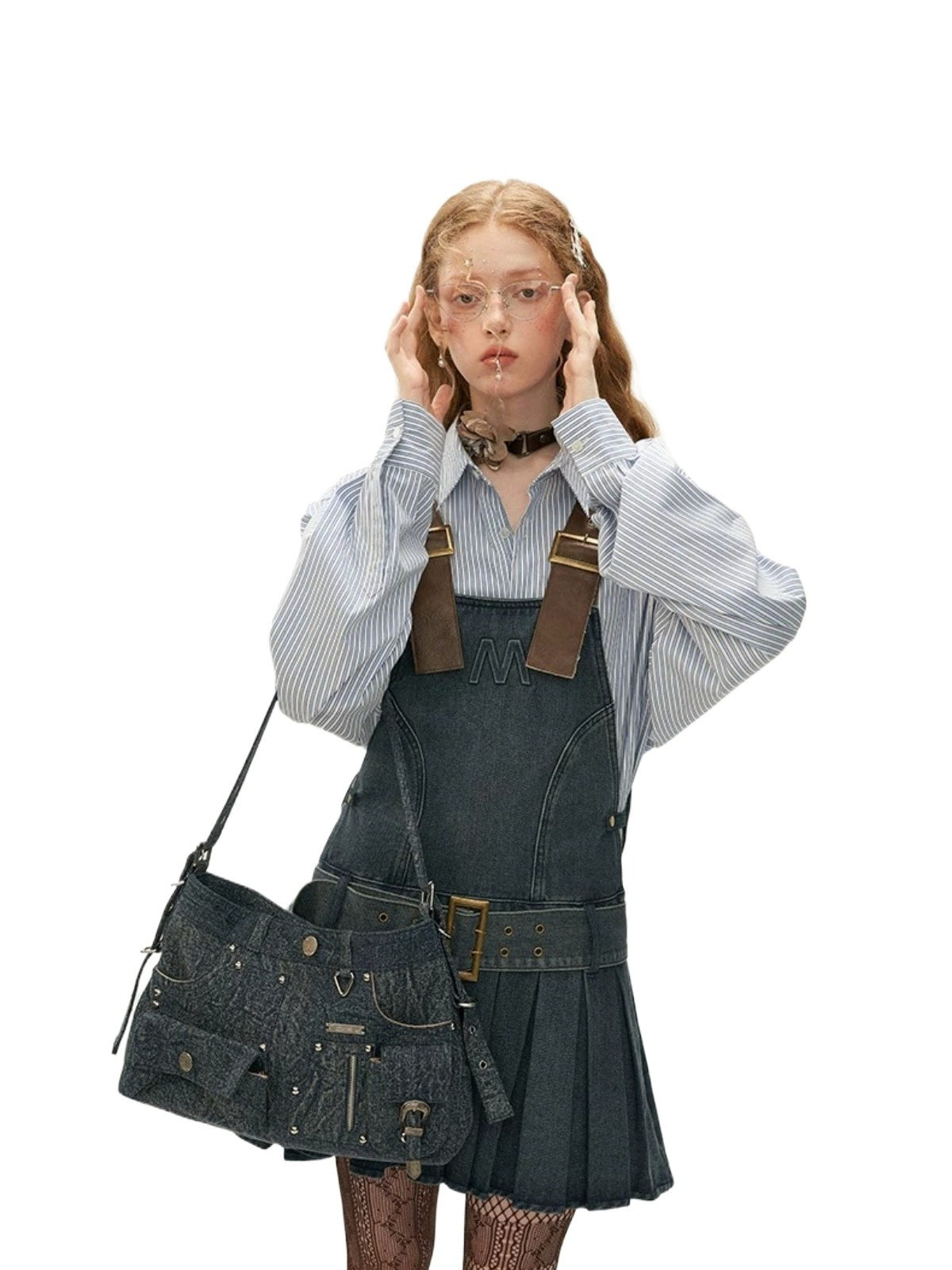 Vintage Denim Pinafore Mini Dress