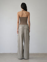 Pleated Rope-Hanging Fitted Bandeau