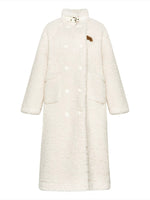 White Fleece Longline Coat