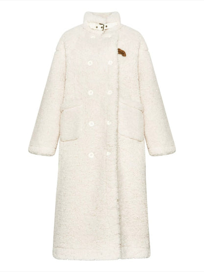 White Fleece Longline Coat