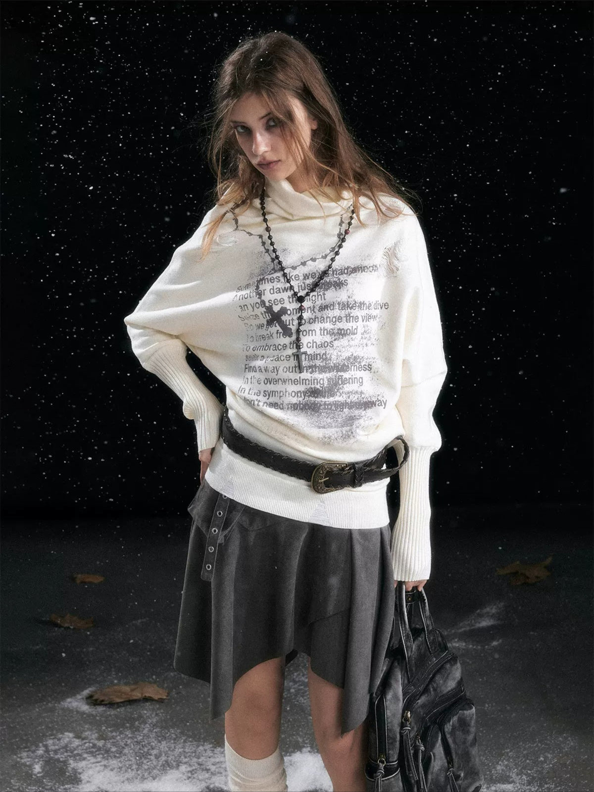 Asymmetric Chain Sweater