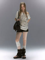 Studded Cross Print Tee