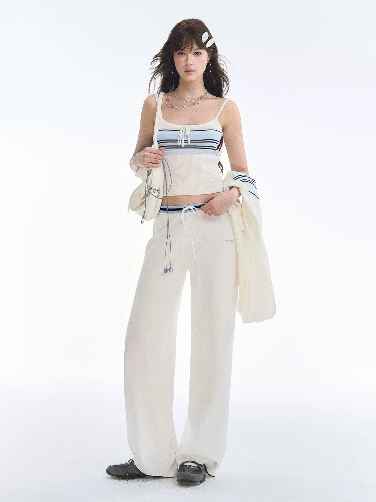Striped Knit Three Piece Set