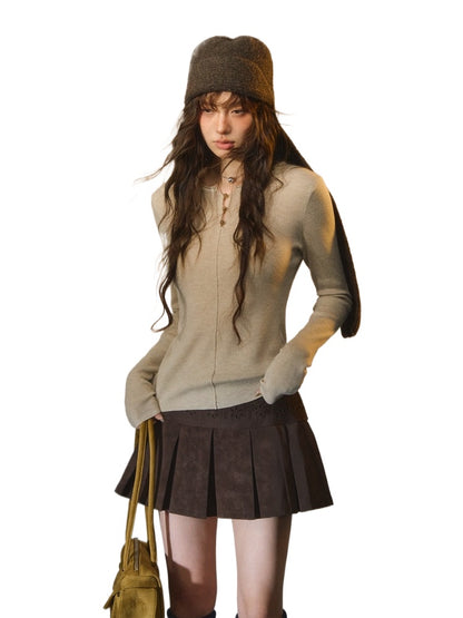 Stripe Button Rib Top