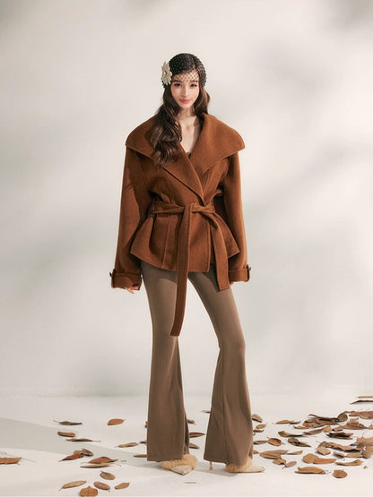 Wool Short Wrap Coat