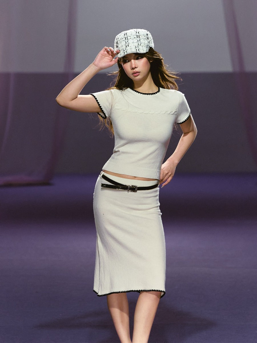 Wool Knit Skirt Set