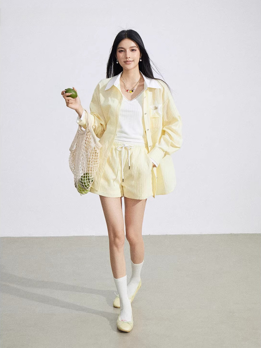 Blue &amp; Yellow Layered Shirt Set