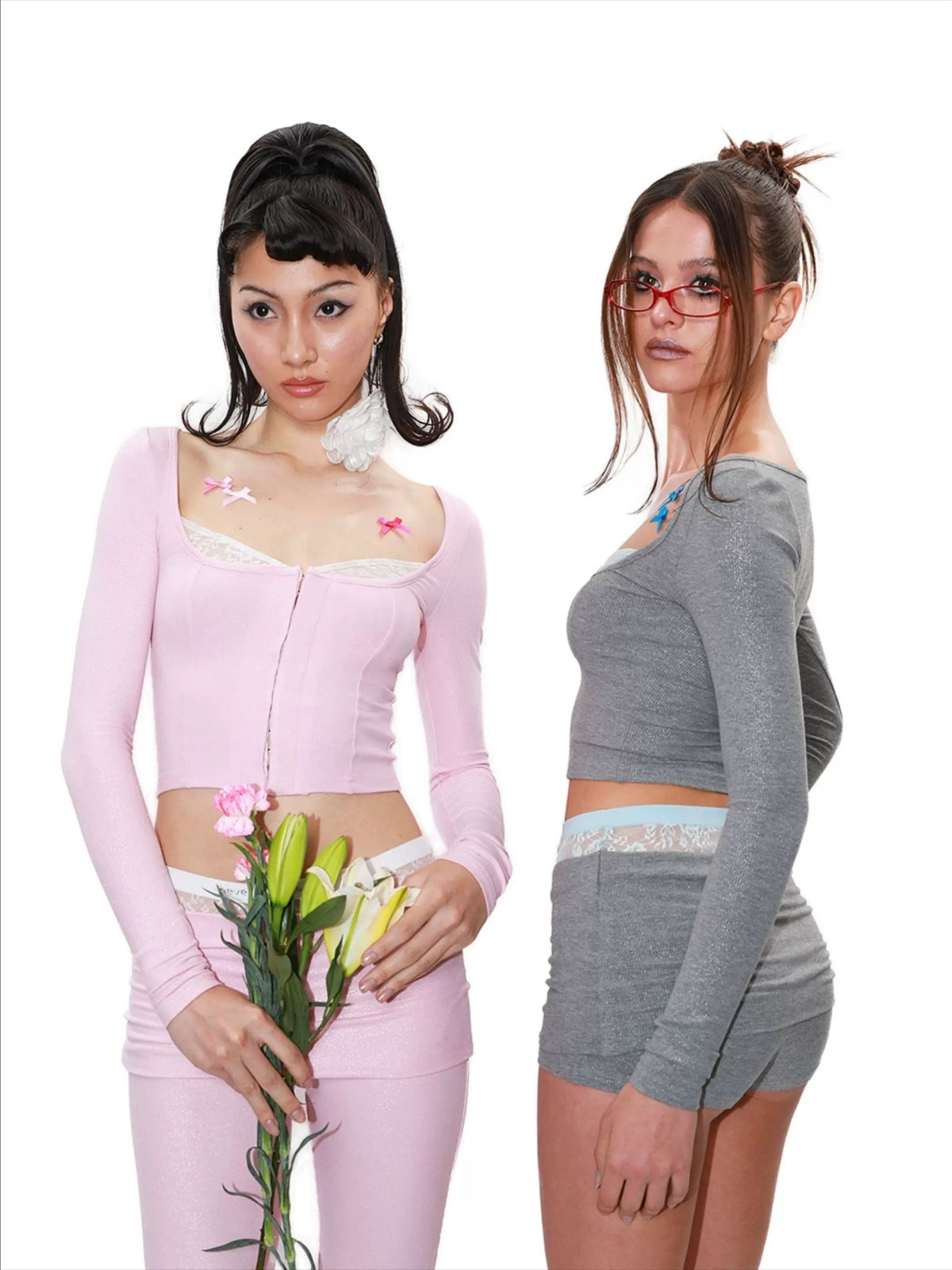 Sheer Lace Knit Set