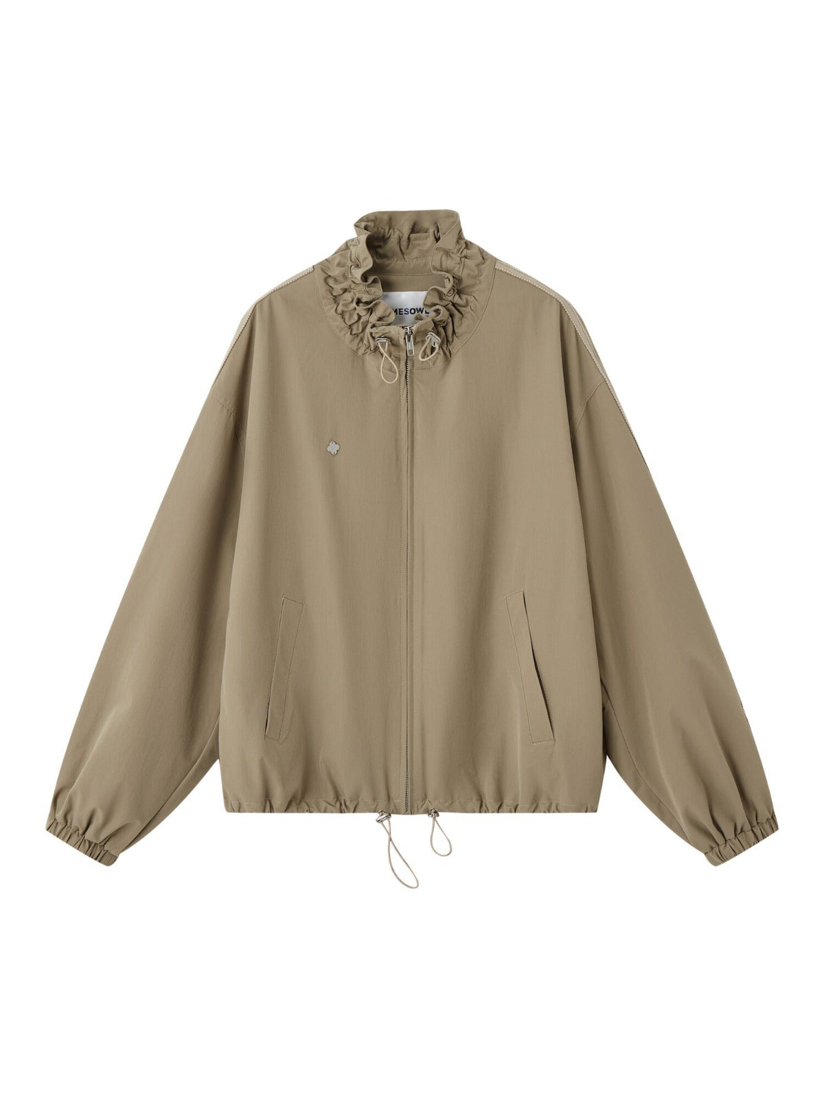 Ribbon Ruffle Drawstring Jacket