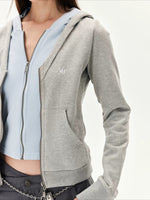Contrast Double-Placket Hoodie