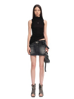 Wool Asymmetrical Turtleneck Blouse