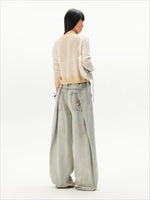 Airy Denim-Yarn Gradient Knit Cardigan