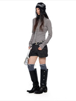 Slim Pleated Long Sleeve Top