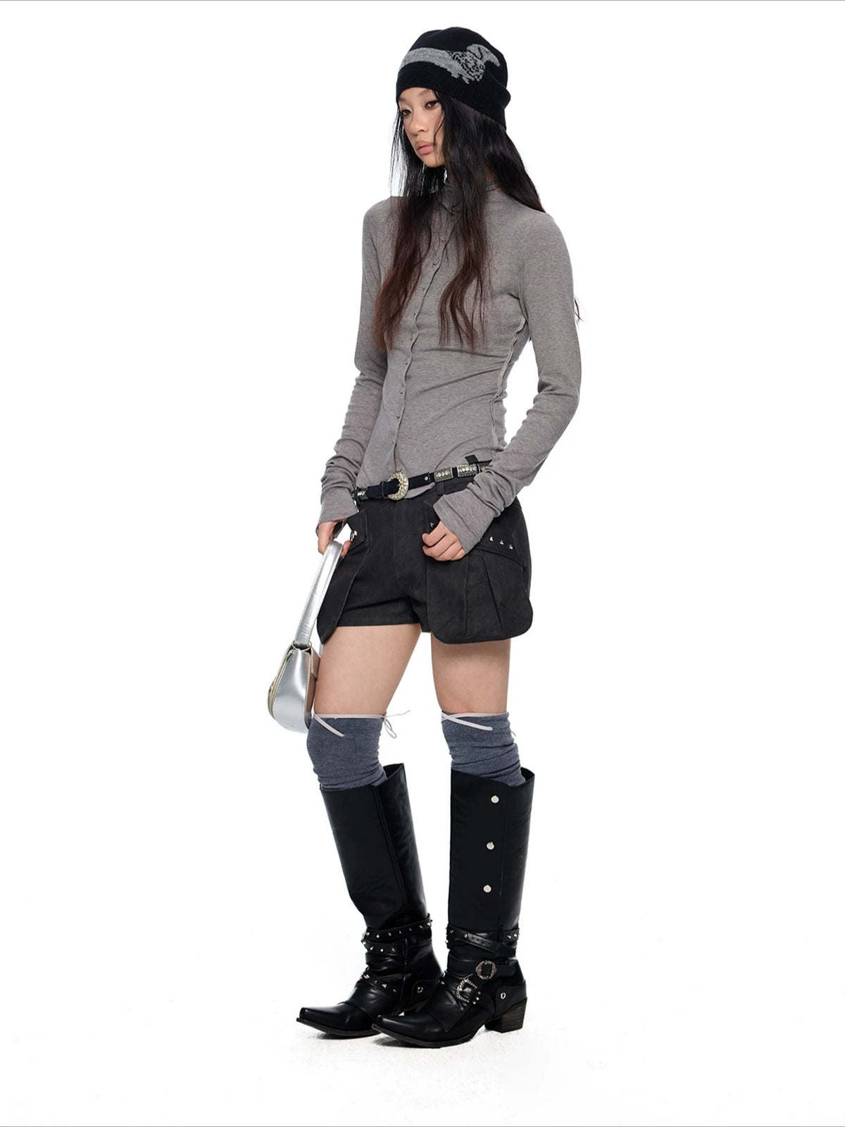 Slim Pleated Long Sleeve Top