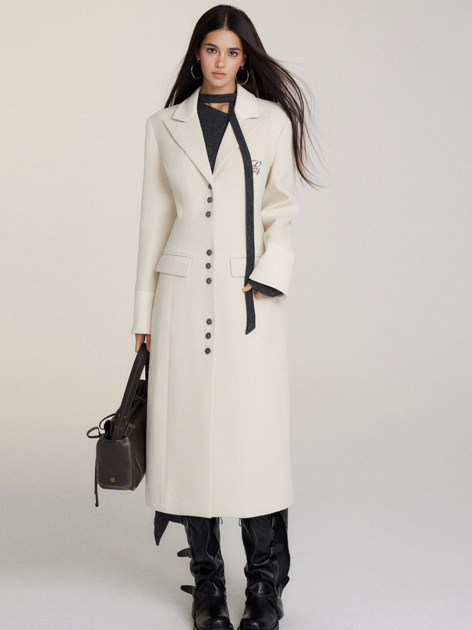 Long Woolen Blazer Coat