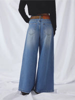 Blue High Waist Wide Jeans