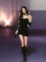 Sheer Knit Strappy Dress