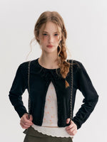 Black Double Bow Cardigan