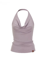 Purple & Blue Draped Halter Top