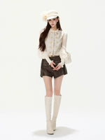 Tweed Puff Sleeve Jacket