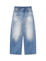 Vintage Washed Flared Low-Rise Jeans