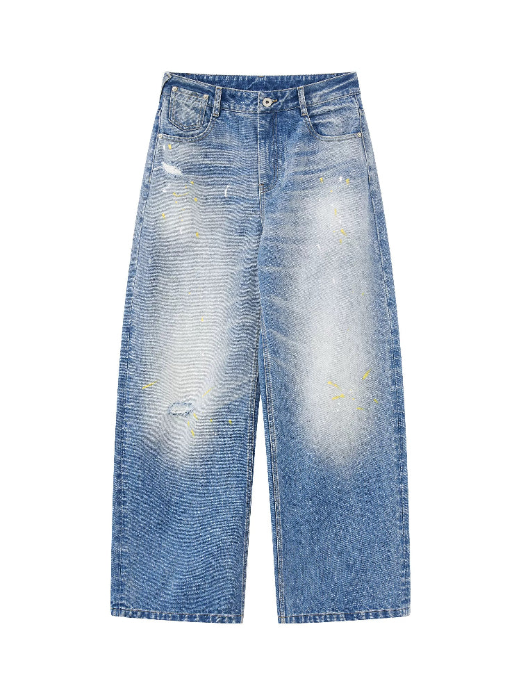 Vintage Washed Flared Low-Rise Jeans