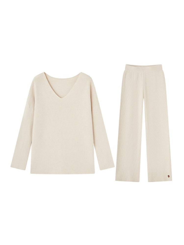 Waffle-Knit Lounge Set