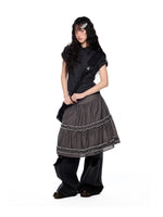 Ruffle Layered Midi Skirt