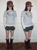 Bone Embroidery Sweat Shorts